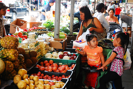 Busy Produce Shopping at the Italian Market, Philadelphiaのeditorial素材