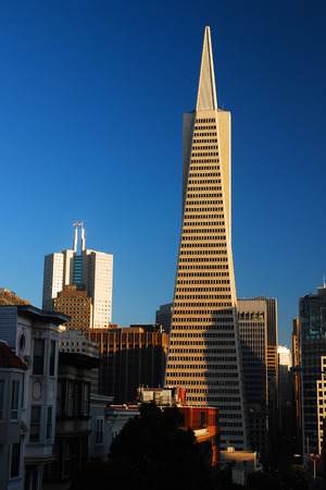 Coit Tower and Transamerica Pyramidのeditorial素材