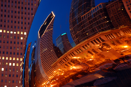 Chicago's Famous Bean at Dawnのeditorial素材