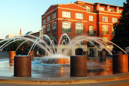 Fountain in the Waterfront Park,の写真素材