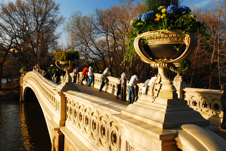 Spring on the Bow Bridge, Central Park, New Yorkのeditorial素材
