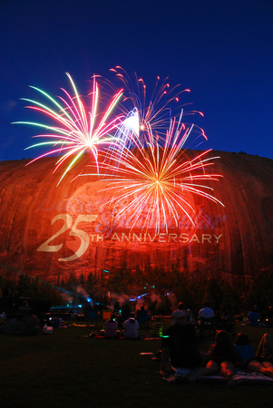 Fireworks over Stone Mountain