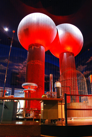 A Large Van der Graaf Generator at the Boston Museum of Scienceのeditorial素材