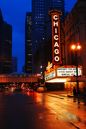 Chicago Theater Shines on State Streetのeditorial素材
