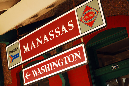 Manassas Train Stop, Mass transit to Washington DCのeditorial素材