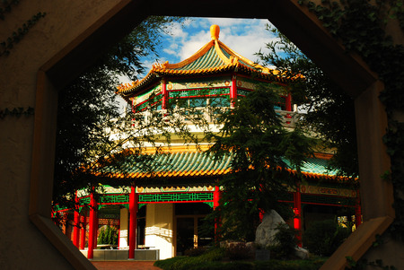 Given to the United States as a gift from Taiwan, the Friendship Pavillion in Norfolk is a popular landmark on the waterfrontのeditorial素材