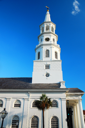 The Iconic Spire of St Michaels Church in Charleston SCのeditorial素材