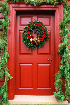 Colonial Christmas Doorのeditorial素材