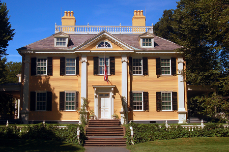 Historic Henry Wadsworth Longfellow House in Cambridge Massachusettsのeditorial素材
