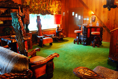 The Famous Jungle Room at Graceland, Home of Elvis Preselyのeditorial素材