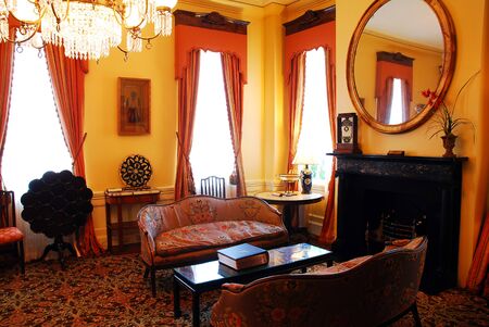 The Lobby of the Historic Mills Hotel, in Charleston, SC, displays  classic Southern decorのeditorial素材