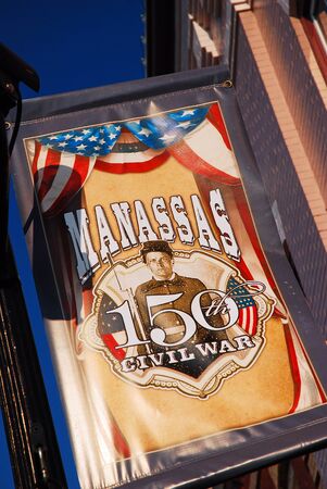 Civil War Anniversary Banner in Manassasのeditorial素材