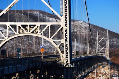 Winter on Bear Mountain and Bridgeの写真素材