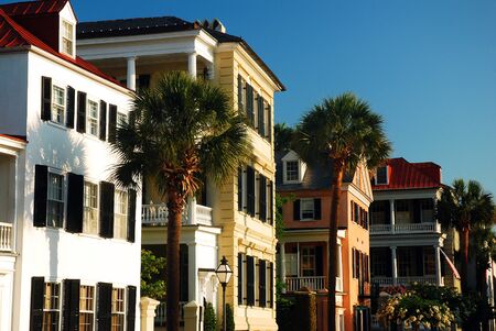 Row of Antebellum Houses in Charleston, SCの写真素材