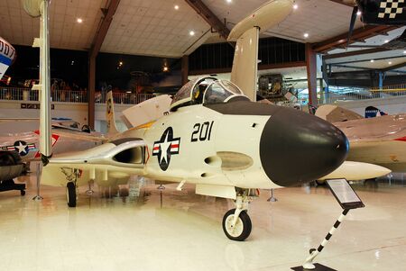 F2H4 Banshee on display at the National Museum of Naval Aviation, Pensacola, Floridaのeditorial素材