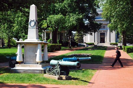 A Midshipman Passes the Mexican Monument at the US Naval Academyのeditorial素材