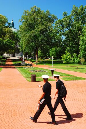 Two Midshipman at the US Naval Academyのeditorial素材