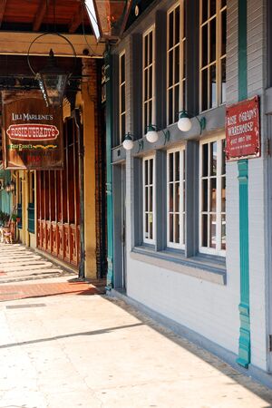 Storefronts in Pensacola Florida's historic Seville Districtのeditorial素材