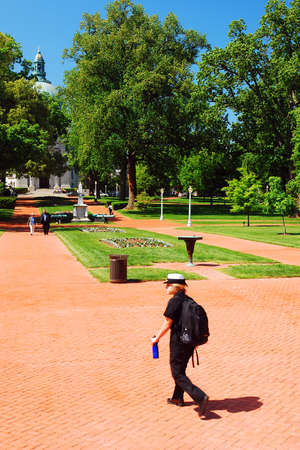 A female Cadet at the US Naval Academy, Annapolisのeditorial素材