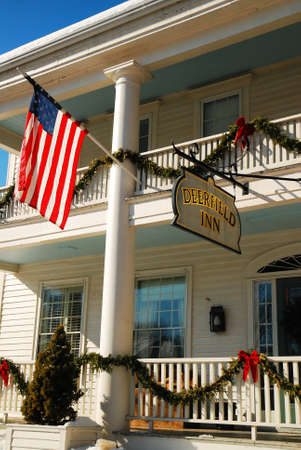 The Deerfield Inn, in charming Deerfield, MA, is decorated for the holidaysのeditorial素材
