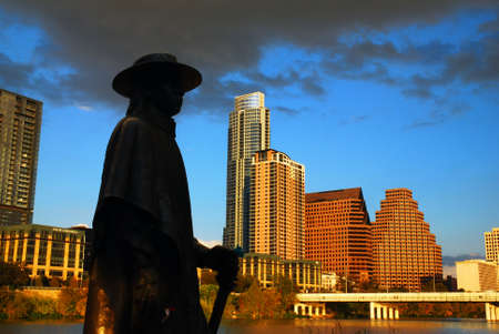 Stevie Ray Vaugn statue, Austin Texasのeditorial素材