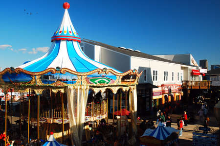 The Carousel at Fishermans Wharf in San Francisco is a popular attraction for familiesのeditorial素材