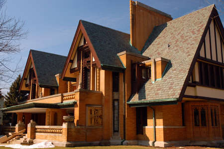 The Dugal House in Oak Park, Illinois was designed by Frank Lloyd Wrightのeditorial素材