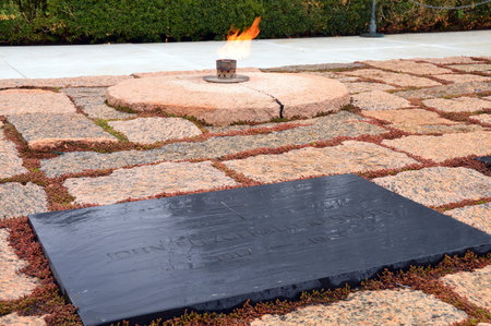 The grave of John F Kennedy, Arlington National Cemeteryのeditorial素材