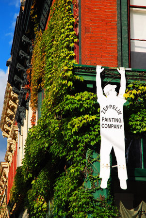 A comical advertising sign in a small town in New York Stateのeditorial素材