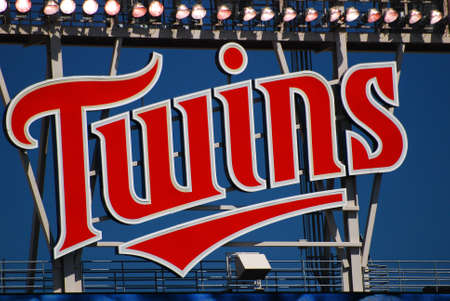 Huge Twins sign at Target Field, Minneapolisのeditorial素材