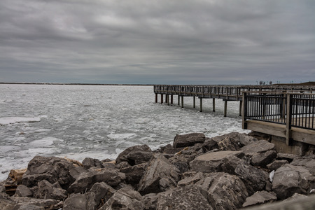 Landscape with Pierの写真素材