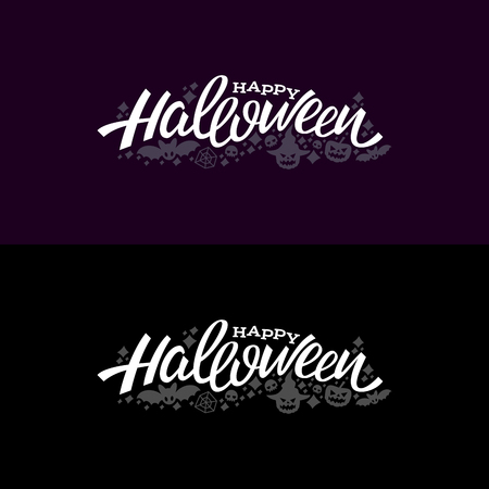 Happy halloween logo. lettering logotype design. Greeting vector illustration.のイラスト素材