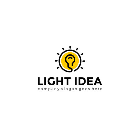 Bulb light logo. Creative idea logotype vector template.の写真素材