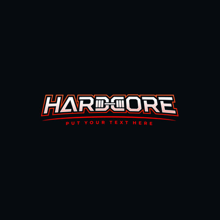 Hardcore with black background. Modern  for gym or fitness concept.のイラスト素材