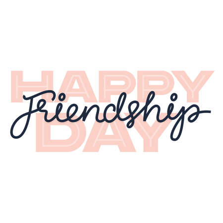 Happy Friendship Day Greeting card. Handwritten lettering phrase.のイラスト素材