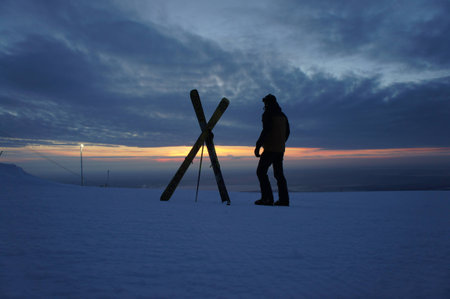 skier on the hillの写真素材