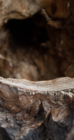 The black hole in a background tree bark. Burrowの写真素材