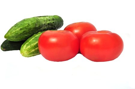 Cucumber and tomatoの写真素材