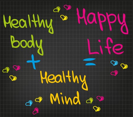 Sketched words of happy life and love\rのイラスト素材