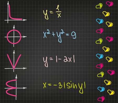The love expressed in the words,  charts and formula. Sketch picture?のイラスト素材