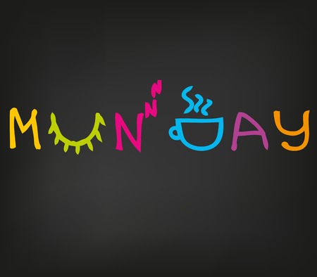 Sketched motivational words of having good mondayのイラスト素材