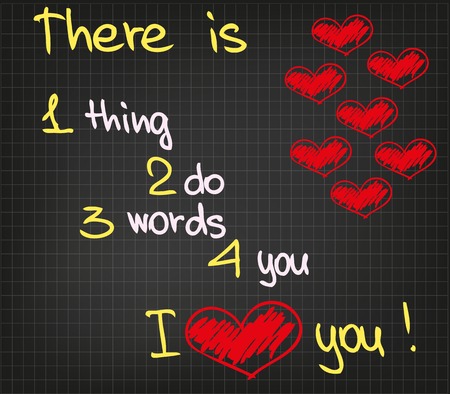 The sketch heart picture and words describing the love feelingのイラスト素材