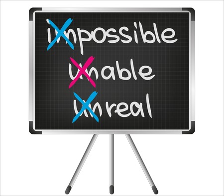 Impossible, unreal, unable sketch words for businessのイラスト素材