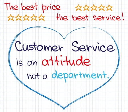 Sketch pictures and words of customer serviceのイラスト素材