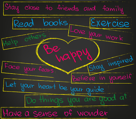 Sketch expressions and words of happiness and loveのイラスト素材