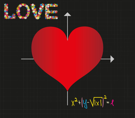 Sketch formula, chart and decoration of love expressionのイラスト素材