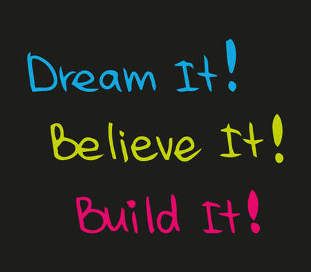 Dream, Believe and Build your future successのイラスト素材