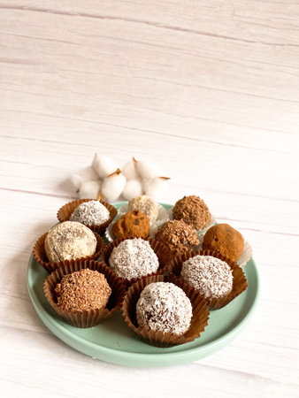 Handmade Chocolate Candies Truffles on White