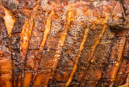 Photo closeup fried pork skin,macroの写真素材