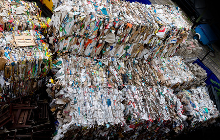packaged waste,It lies at the dumpの写真素材